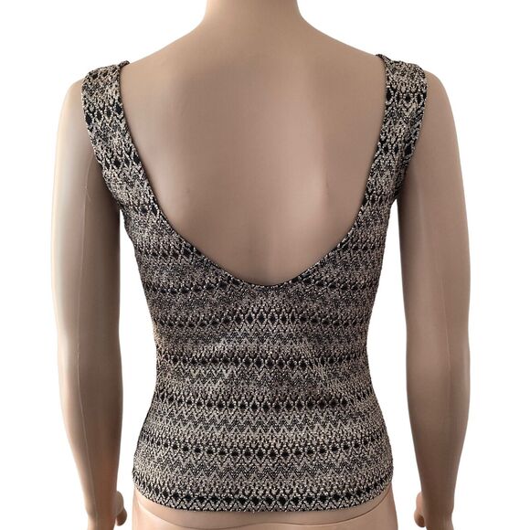 Rhapsodielle Tank Top Womens Small Bronze Black Textured Stretch - Picture 6 of 9